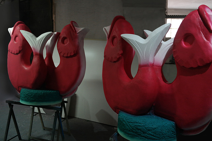 Peixes bordalo Pinheiro para a Marcha de Santa Engrácia realizados pela Proeasy Design